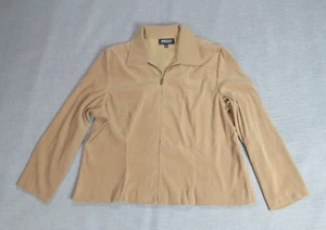 Briggs New York Jacket Womens Size 18W Caramel Brown Faux Suede Full Zip Casual - Picture 1 of 11