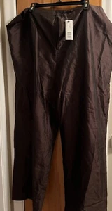 Women Brown Silk Pants 22 Plus by Linda Allard Ellen Tracy - Picture 1 of 11