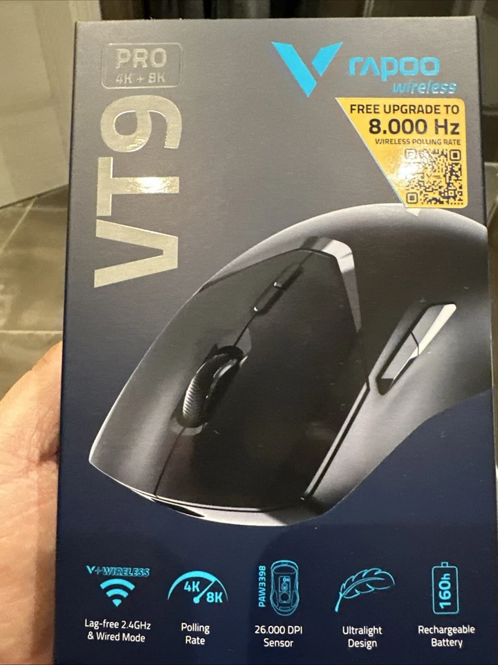 Rapoo Kabellose Gaming Maus "VT9PRO 4K 8K" Schwarz (00226359) #1907343