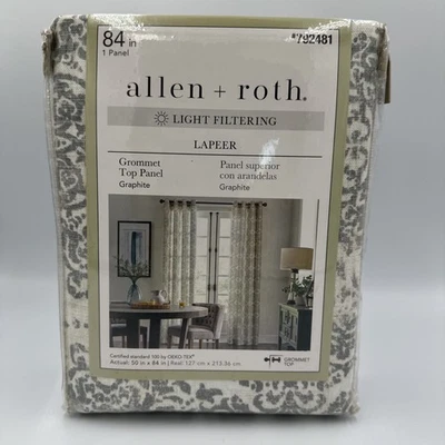 Allen + Roth Lapeer Luz Filtrado Grafito 50 x 84 Cortinas (2 Paneles) **NUEVO** Foto 1 de 4