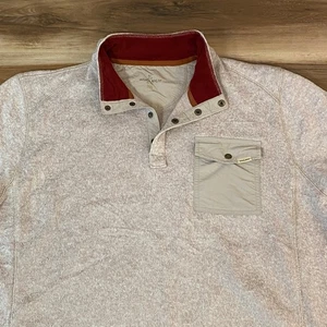 Woolrich Men's Pullover Fleece Snap Collar Pocket Casual Shirt XXL Sweater Mock - Picture 1 of 9