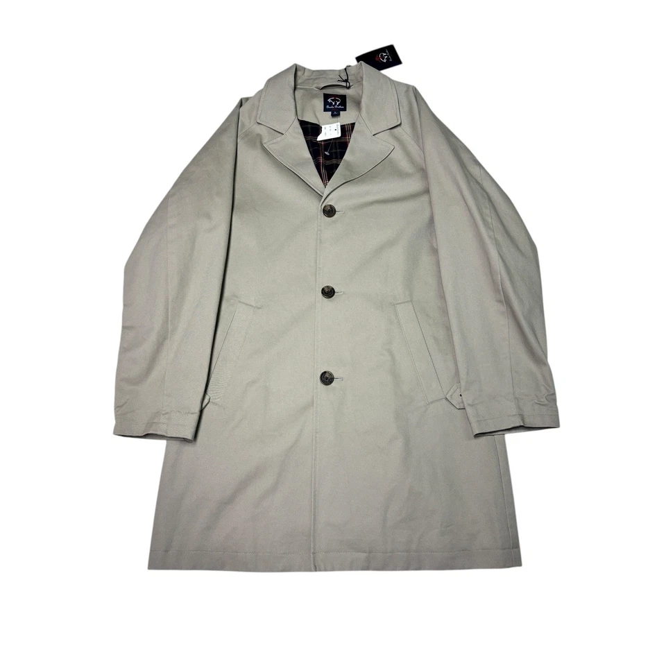 Gabardina clásica beige forrada a cuadros talla L Brooks Brothers para hombre nueva con etiquetas Foto 1 de 4