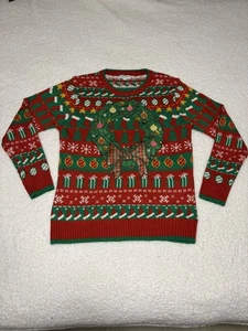 Holiday Hype Women Multicolor Wreath Bells Christmas Sweater - Picture 1 of 10