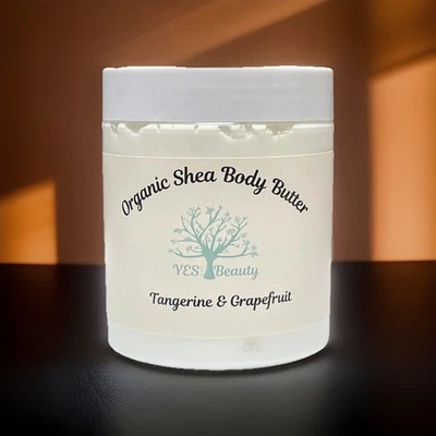 Body Butter Rich & Creamy Organic Shea Handmade - Tangerine & Grapefruit - 10 oz - Image 1 of 4