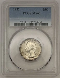 1932 Washington Quarter 25C PCGS MS63 🔥FIRST YEAR Of Series🔥 - Picture 1 of 8