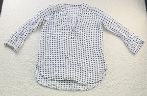 Rosemarine Women's Linen V-Neck Polkadot Tunic Blouse Size Small - Picture 1 of 7