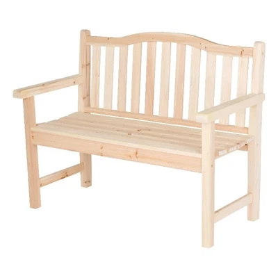 Shine Company Traditional Cedar Wood Patio Porch Garden Bench in Beige - Image 1 of 4