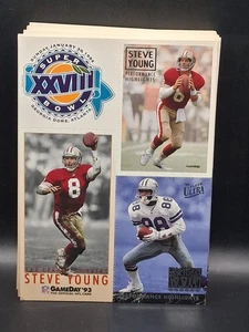 Tarjeta promocional Fleer del Super Bowl XXVIII de la NFL 1994 - Steve Young a granel de 62 - Imagen 1 de 3