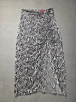 Falda muslo Guess Los Angeles para mujer talla L cebra rayas dividida acanalada cremallera trasera Foto 1 de 4