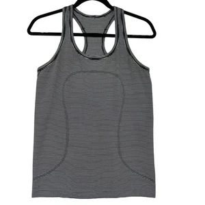 Lululemon Swifty Tech Racerback Yoga Workout gestreiftes schwarzes Damen-Tanktop Gr. 8 - Bild 1 von 6