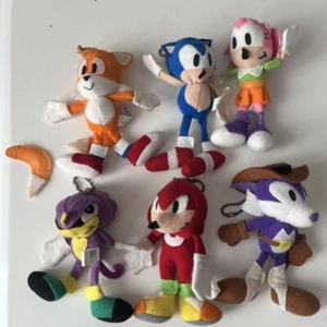 Sonic the Fighters Mascot Keychain Set of 6 Sega Japan 1997 Arcade Prizes - Picture 1 of 2