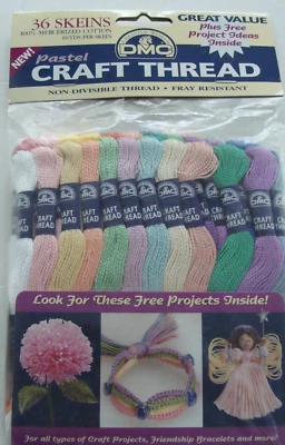 NEW SEALED DMC PASTEL CRAFT THREAD 36 SKEINS 100% MERCERIZED COTTON 10yds/skein - Image 1 of 4
