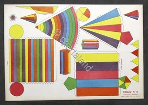 Costruzioni carta da ritagliare Marca Stella - Cono Cilindro Prisma - anni '40 - Bild 1 von 1