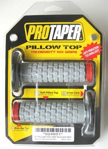 Pro Taper Pillow Top Grey / Red Twist Throttle Grips CR CRF XR RR 024851 NEW - Picture 1 of 5