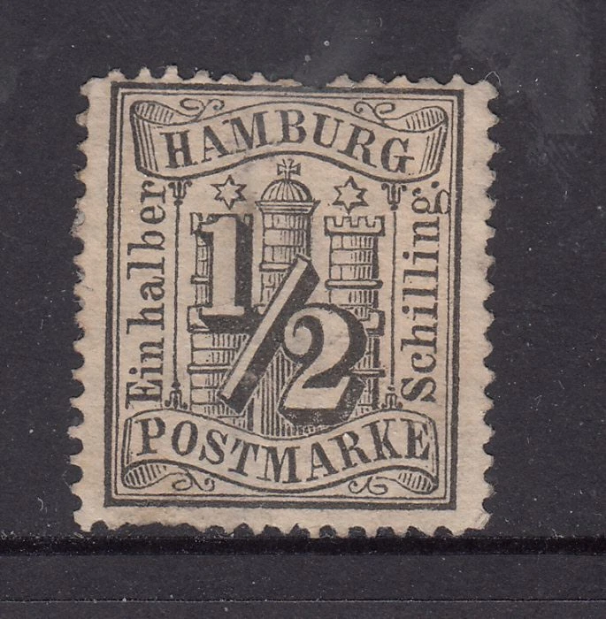 Hamburg - 1/2s Castle & Numeral (Perf. MLH) 1864 (CV $26) - Image 1 of 1