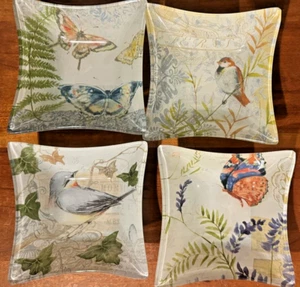 Certified International Susan Winget  Set of 4 Appetizer Plates Bird / Butterfly - Picture 1 of 20