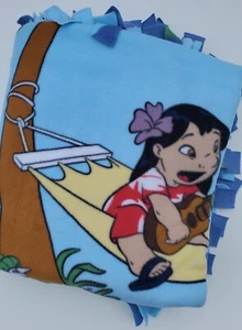 Lovely Lilo and Stitch large Fleece fun bright Ohana means Family blanket 64 x74 - Picture 1 of 11