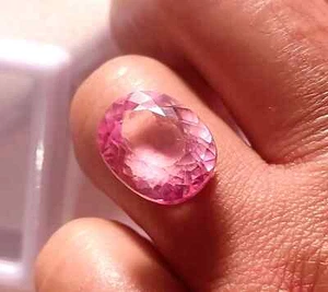 Piedra preciosa suelta rara corte ovalado certificado poudrette rosa natural de 10 quilates + AAA - Imagen 1 de 6