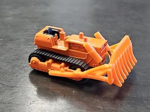 Vintage Toy Car -  Orange Construction Truck Dozer Shovel Black Rubber Treads - Picture 1 of 7