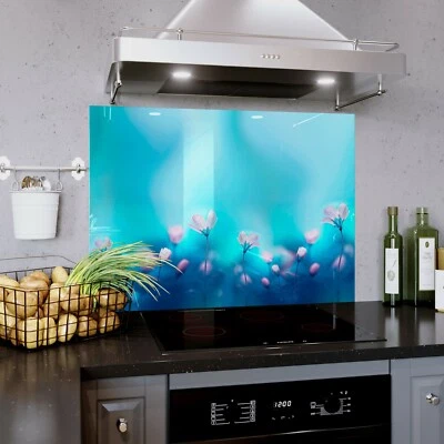 Glass Splashback Kitchen Cooker Panel ANY SIZE Flower Field Zoom Photo Art 0802 - Image 1 of 4