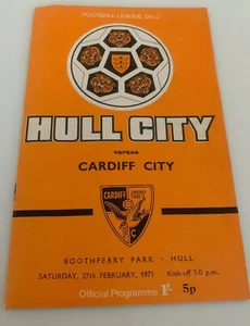 Hull City V Cardiff City 1971 Soccer/football Programme - Picture 1 of 2