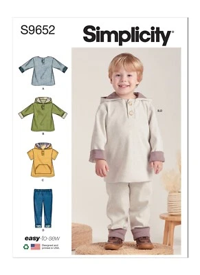 SIMPLICITY 9652 TODDLERS TOP & PANTS Sewing Pattern Sizes 6 Months - 4 Years EAS - Image 1 of 4