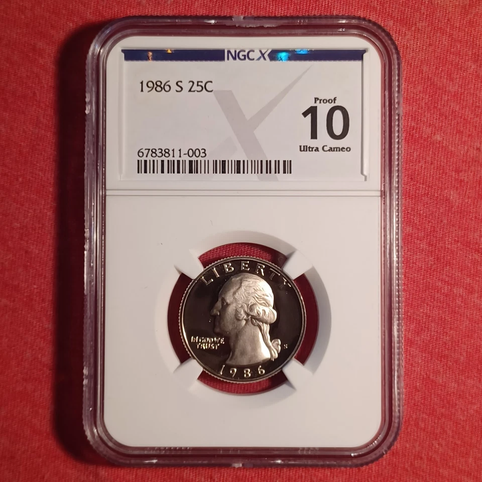 USA 1986-S Quarter 25c Coin - NGC X 10 PR70 - Image 1 of 2