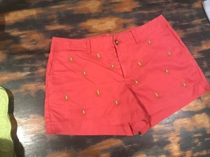 Polo Ralph Lauren Salmon Pink Shorts All Over Pony Horse Rider Embroidered Sz 2 - Picture 1 of 12