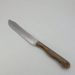 Vintage Ekco Butcher Knife 7” Stainless Vanadium Blade Wood Handle - Picture 1 of 10