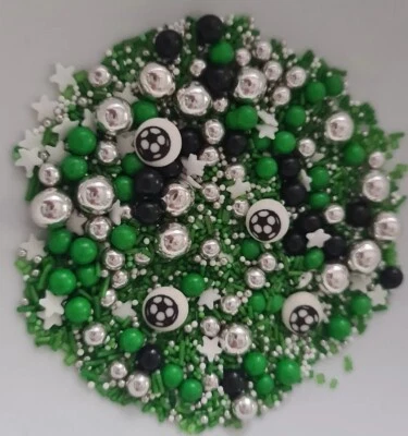 MUFFIN TOPS Football Sprinkles Edible Confetti Mixed Sugar Cake Decorations