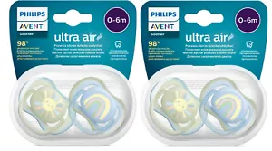 4 Pacifiers Philips-Avent SCF085/58 Ultra Air 0-6 months Orthodontic BPA-free - Picture 1 of 4