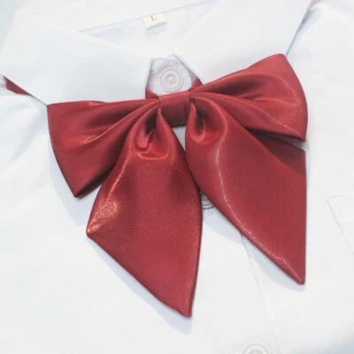 Niñas Estudiantes Pajarita Sólida Poliéster Uniforme Cuello Pajaritas Camisa JK Vestido Corbata Foto 1 de 4