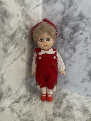 复古 A Real Vogue 娃娃 8 英寸 Ginny 1984 娃娃 红色连衫裤袜和鞋子困倦的眼睛 — 第 1/4 张图片