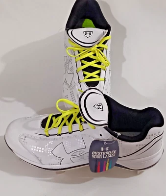 Under Armour 1233549-101 Glyde Men's Baseball Cleats White Black & Silver US 10 - Image 1 of 4