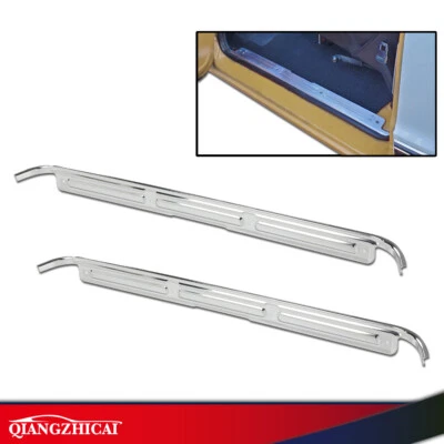 Fit For 1967-1972 Chevy C10 GMC Truck Chrome Door Sill Plates w/hardware Set - Image 1 of 4
