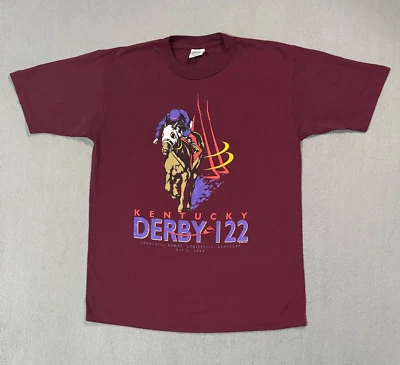 Camiseta Kentucky Derby 122 Churchill De Colección Jerzees Single Sitch Carreras de Caballos M EE. UU. Foto 1 de 4