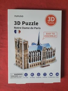 Notre Dame de Paris 3D Puzzle, Ages 3+, 39 pieces, Length when assembled 6", NEW - Picture 1 of 2