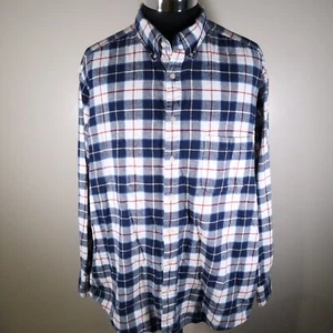 John Ashford Flannel Shirt Mens 2XLT Tall Pocket Button Up Plaid Long Sleeve - Picture 1 of 8