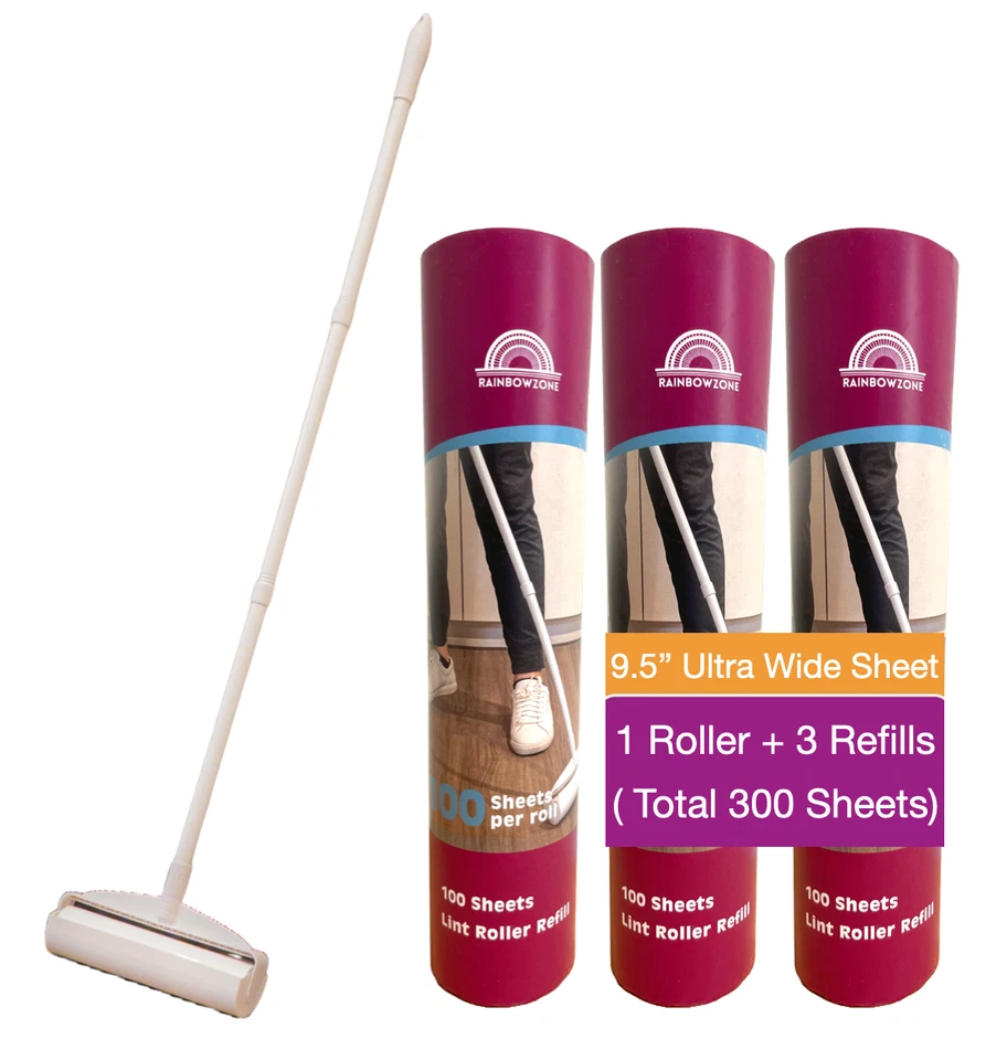 Sticky Lint Roller + 300 Sheets/ 600 Sheets  for Pet Hair Removal Floor Roller - Image 1 of 4