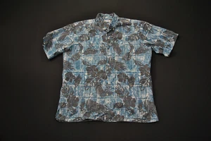 VTG Reyn Spooner Hawaiian Shirt Blue Leaves L Large Aloha 10824S - Picture 1 of 5
