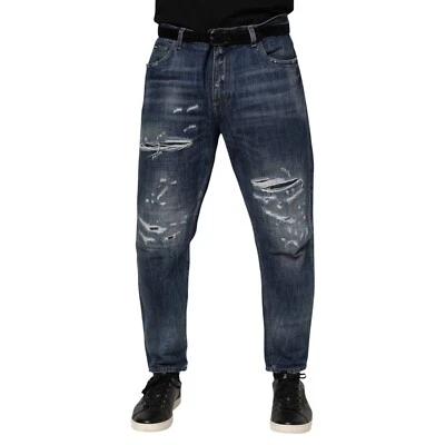 Dolce & Gabbana Vaqueros Algodón Azul Rasgada Cónico Hombre IT50 / W36/L 1120usd - Imagen 1 de 4