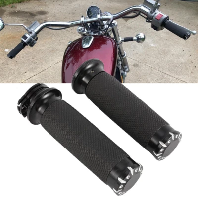 Black 1" Motorcycle Handle Bar Hand Grips For 2005 Suzuki Boulevard C90/M90/C50 Foto 1 de 4