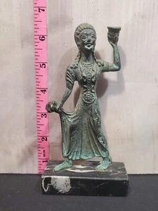 Vintage Greek Etruscan dancer Figure Metal about 6" tall Italy Made - Picture 1 of 7