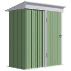 Steel Garden Shed, Small Lean-to Shed for Bike Tool, 5x3 ft, Green, 161cm x 95cm