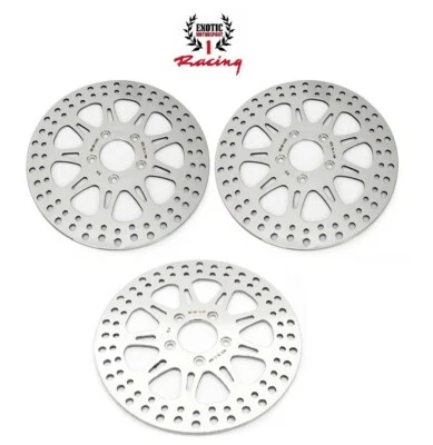  HARLEY FRONT & REAR BRAKE DISC ROTORS Roadking Streetglide 2000-07 Polished - Image 1 of 4