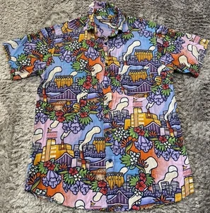S116 Authentic Milton Mango Button Shirt Australia Beer Brewery Rayon Mens S VGC - Picture 1 of 9