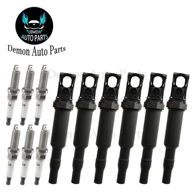 6pcs Ignition Coil and Spark Plug For 2006-2011 BMW 323i 2.5L L6 7550012 — 第 1/4 张图片