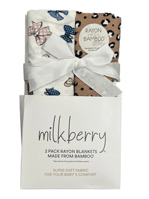 Молочница банты и леопардовый принт Baby пеленки одеяла новорожденного вискозы бамбука новый - Изображение 1 из 4