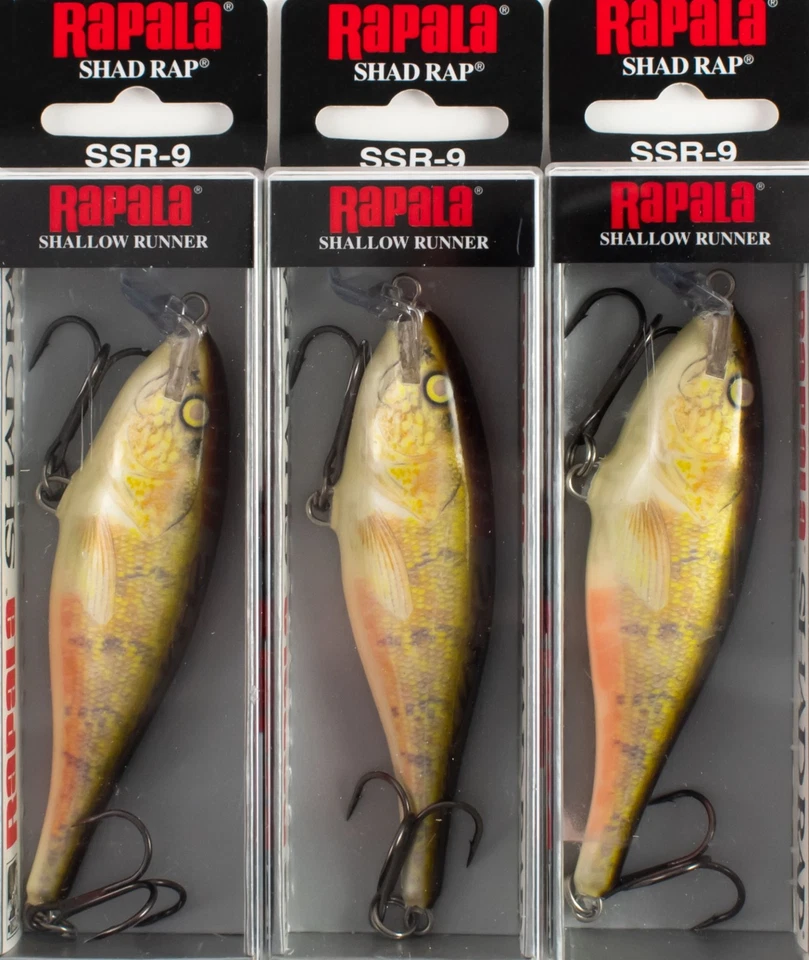 (LOT OF 3) RAPALA SHAD RAP RS CRANKBAIT 3/8OZ SSR09 W WALLEYE CP2426 - Image 1 of 2