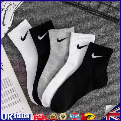 NIKE Lightweight Sports Crew Ankle Socks - 5 Pairs/Pack Unisex Men Women Boys GirlsUK